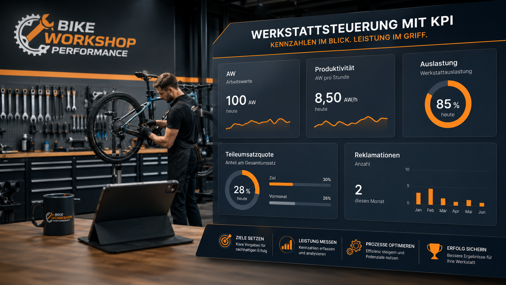 Kennzahlen für Fahrradwerkstätten: AW, Produktivität und Auslastung